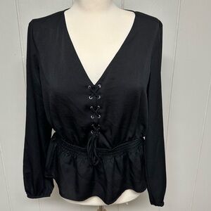 Express Black Women’s Top Large Tie Up